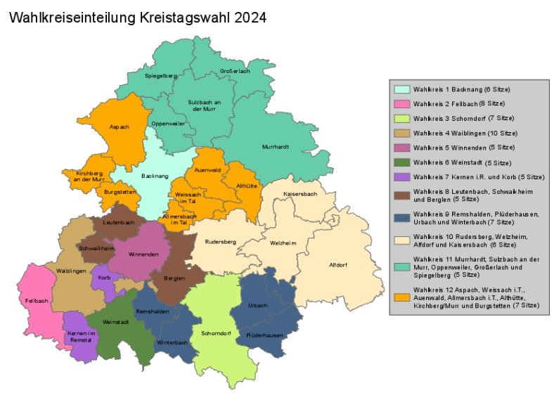 Karte der Wahlkreise